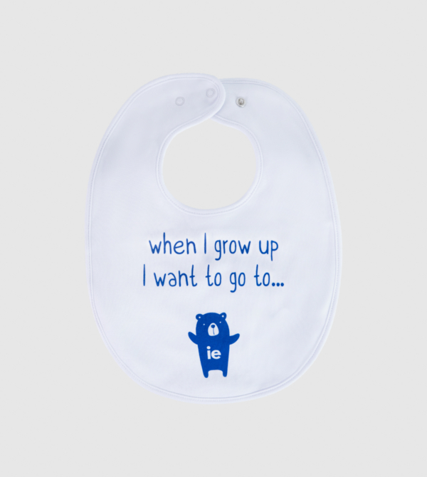 "When I Grow Up.." Baby Bib. White color front