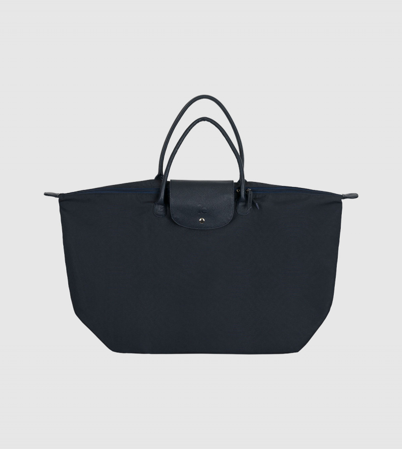 IE Nylon Folding Bag. Navy color front