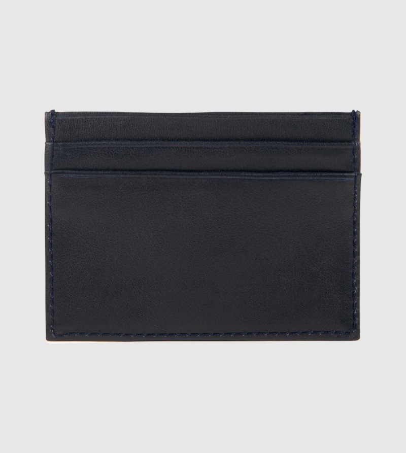 IE Leather Wallet. Navy color back