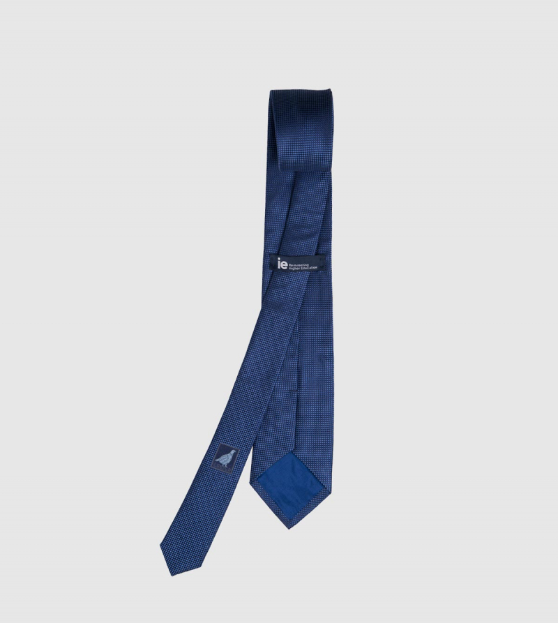 Silk Tie. Navy color back