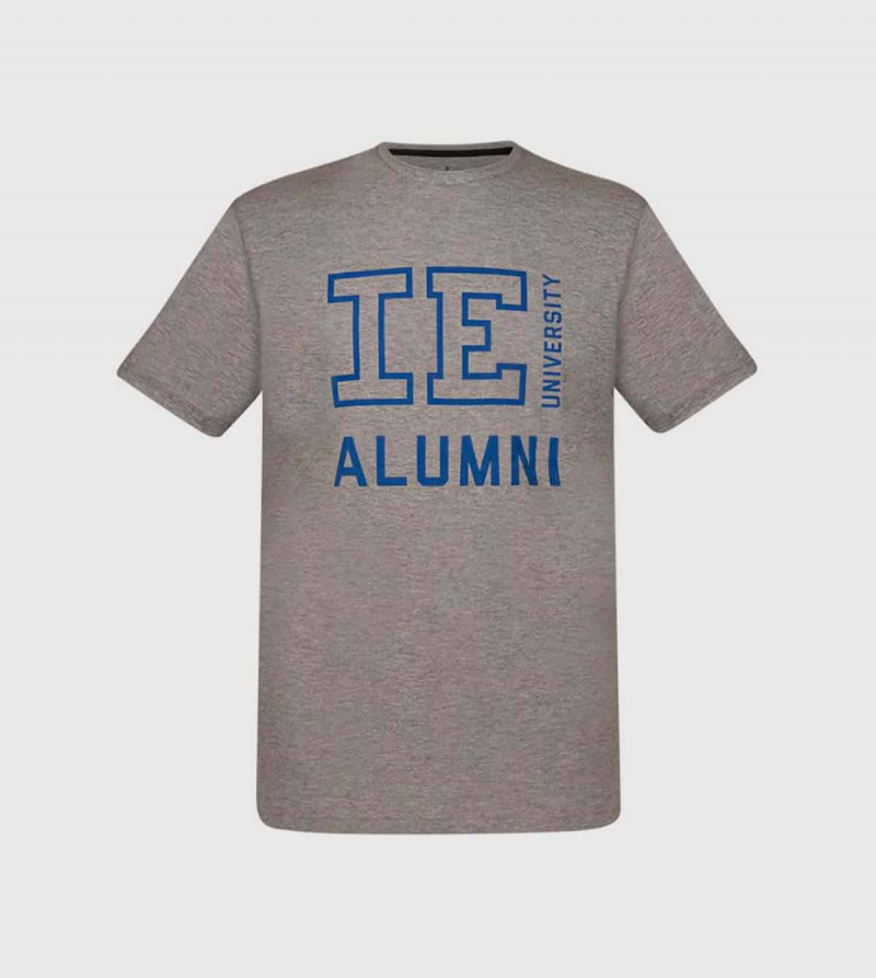 Camiseta IE Alumni University de color gris front