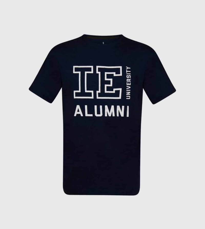 IE Alumni University Unisex T-shirt. Navy color front