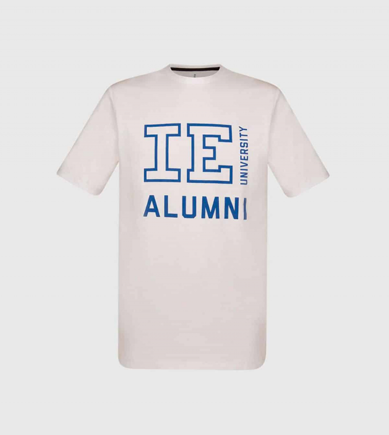 IE Alumni University Unisex T-shirt. White color front