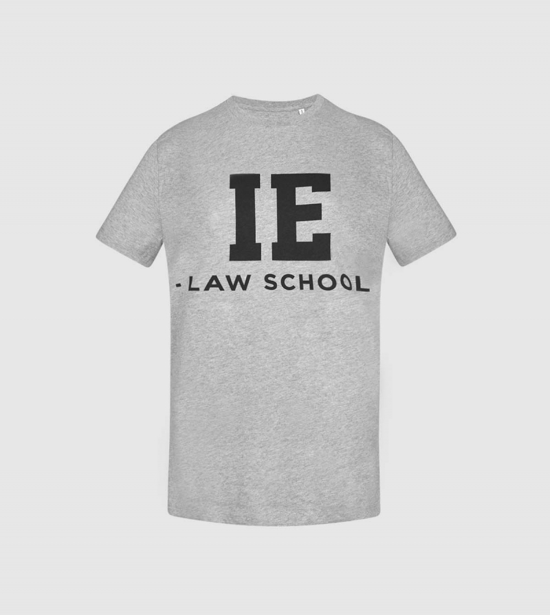 IE Law T-Shirt. Grey color front