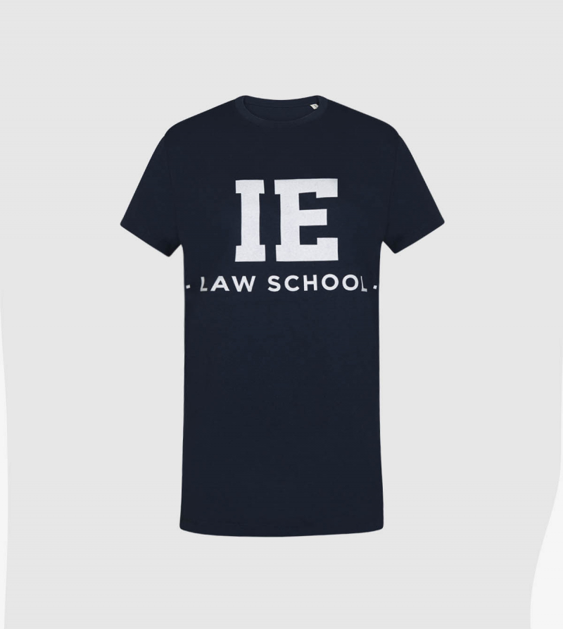 IE Law T-Shirt. Navy color front