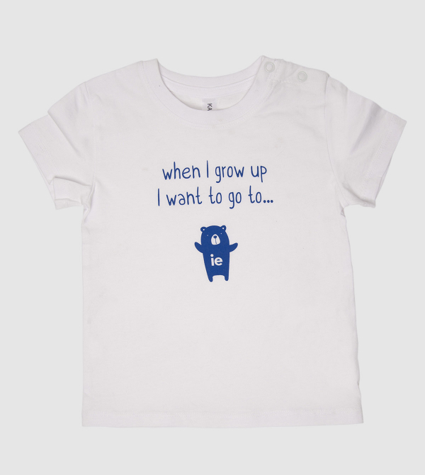 Camiseta Bebé "When I grow up…" de color blanco front
