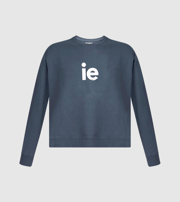 IE Women's Sweatshirt. Blue color front