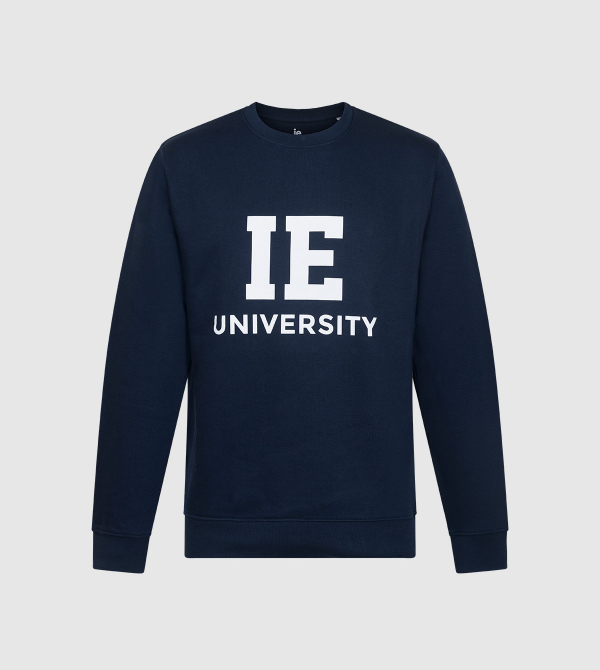 Sudadera Changer IE University. Color navy front