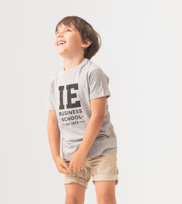 Camiseta de Niños IE Business School de color gris front