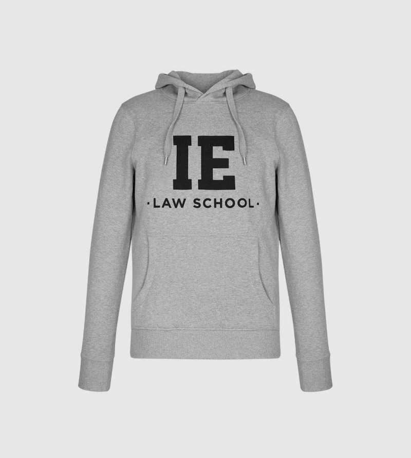 IE Law Hoodie. Grey color front