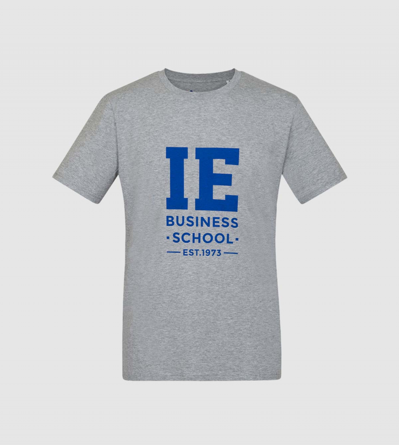 IE Business School Unisex T-Shirt. Grey color front