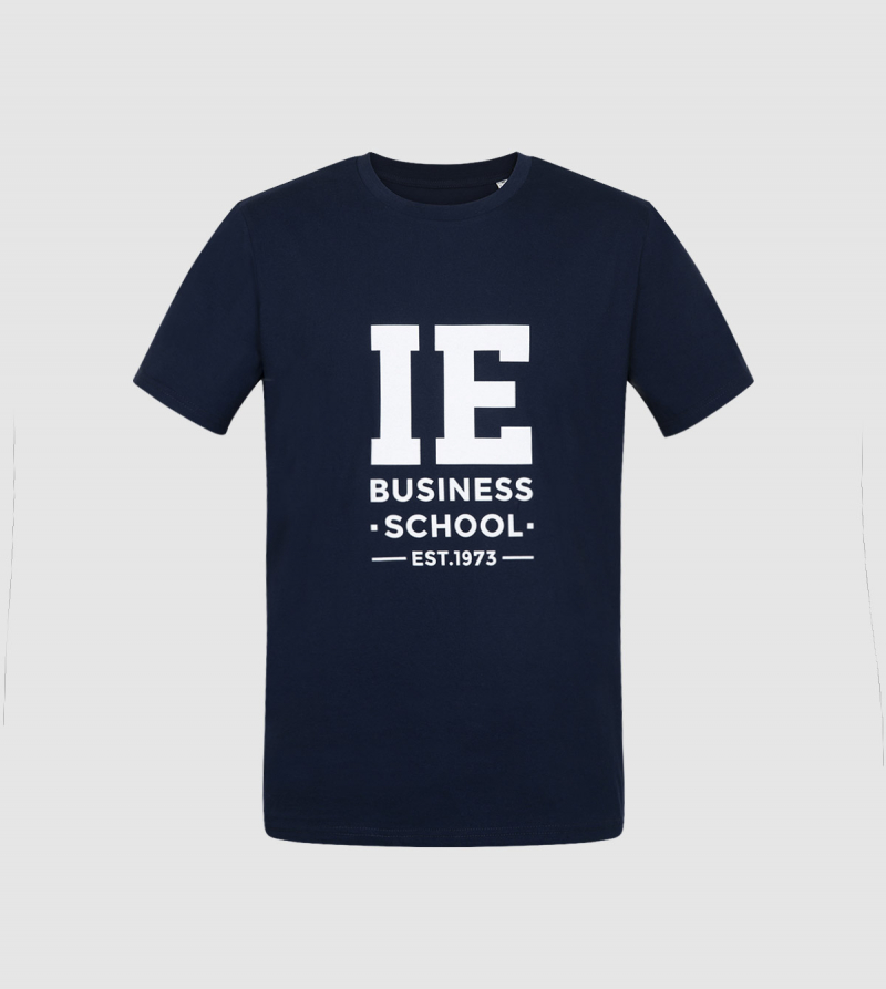 IE Business School Unisex T-Shirt. Navy color front