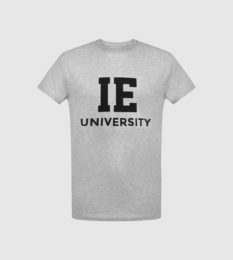 Camiseta Unisex IE University de color gris front