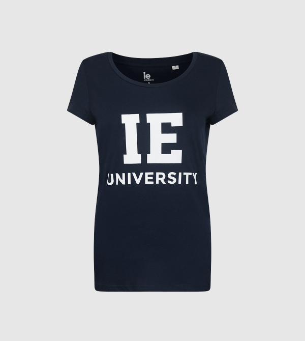 IE University Women´s T-Shirt. Navy color front