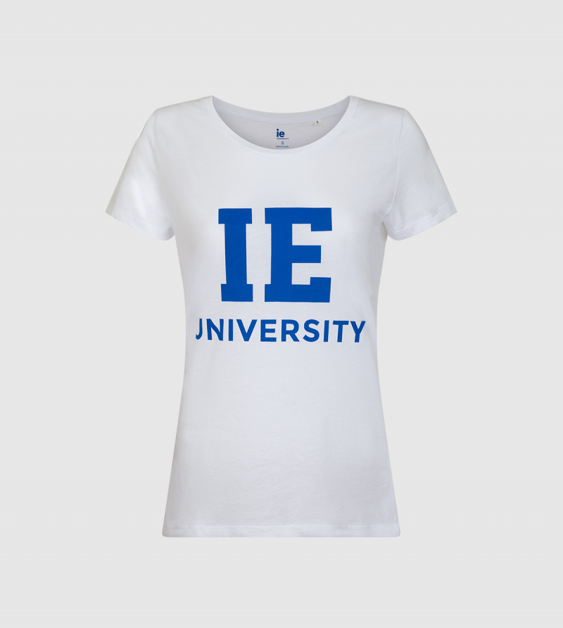IE University Women´s T-Shirt. White color front