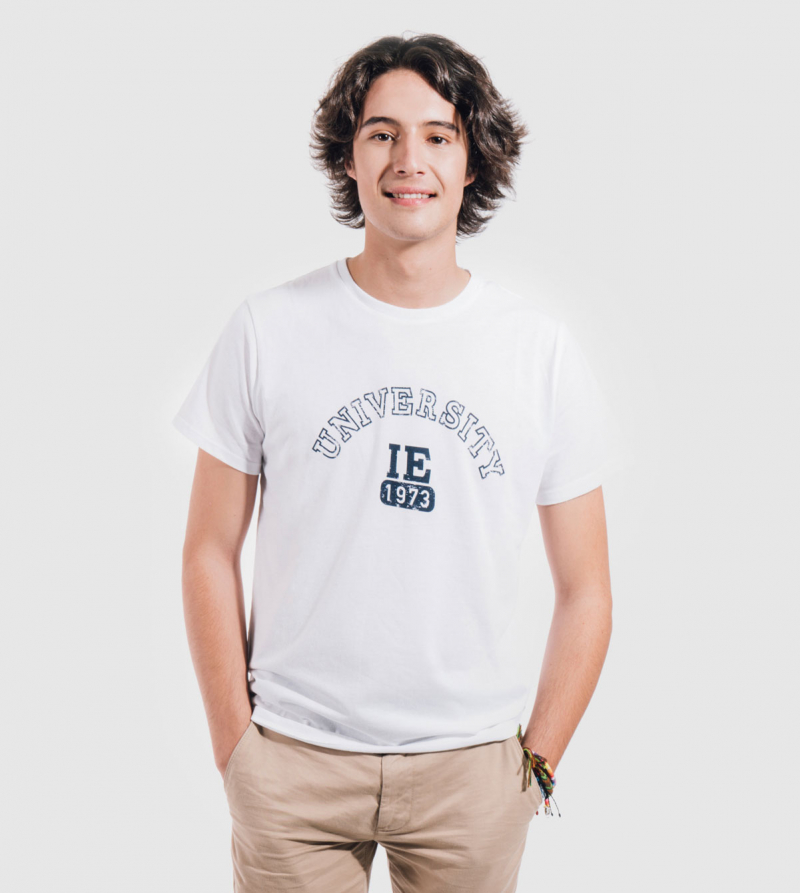Camiseta de Hombre IE University de color blanco front