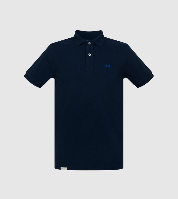Tibet IE University Polo. Navy color front