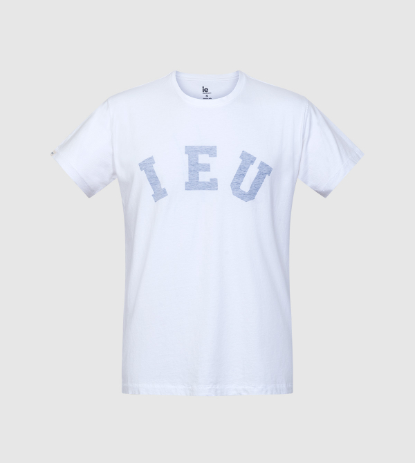 Zeus IE University T-shirt. White color front