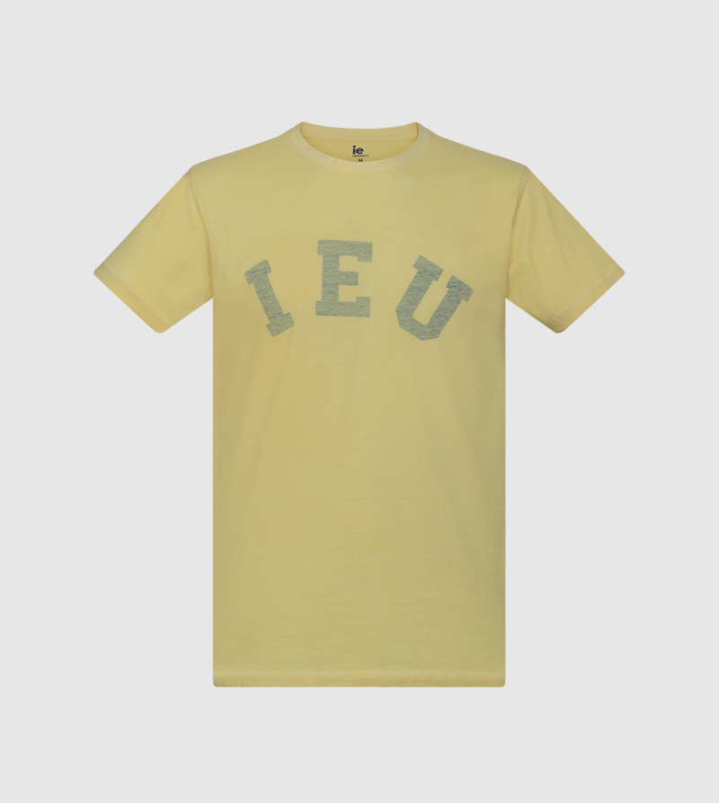 Zeus IE University T-shirt. Yellow color front