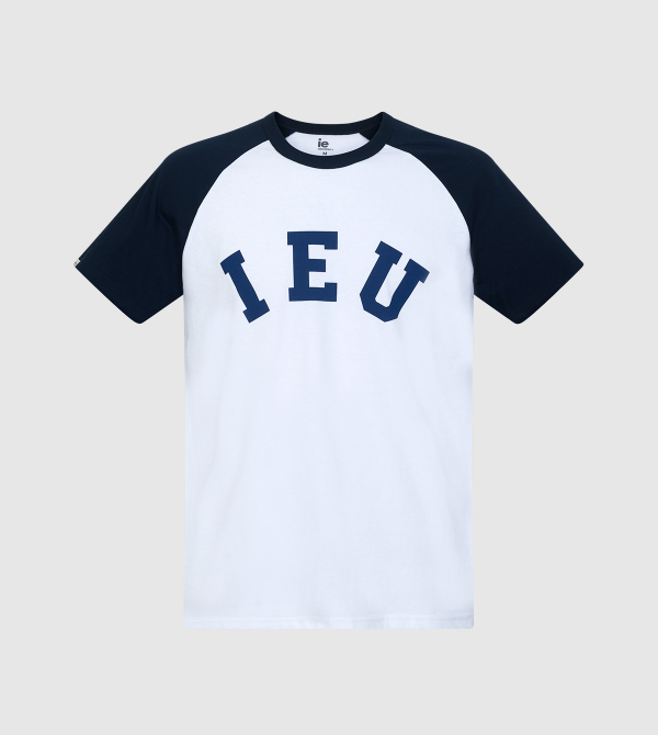 Catcher IE University T-shirt. Navy color front