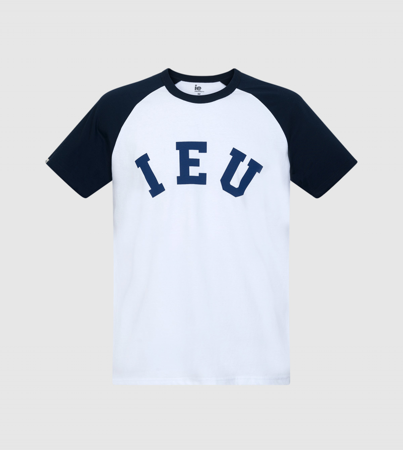 Catcher IE University T-shirt. Navy color front