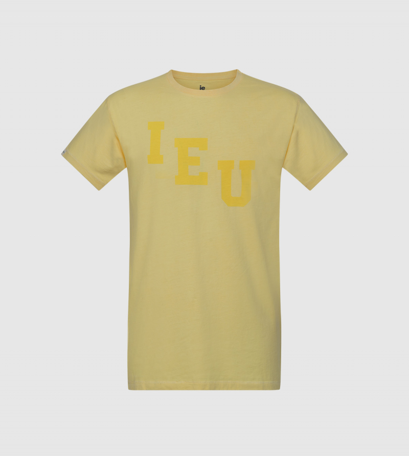Camiseta Poseidon IE University. Color amarillo front