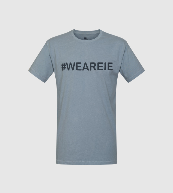 "We Are IE" T-shirt . Grey color front