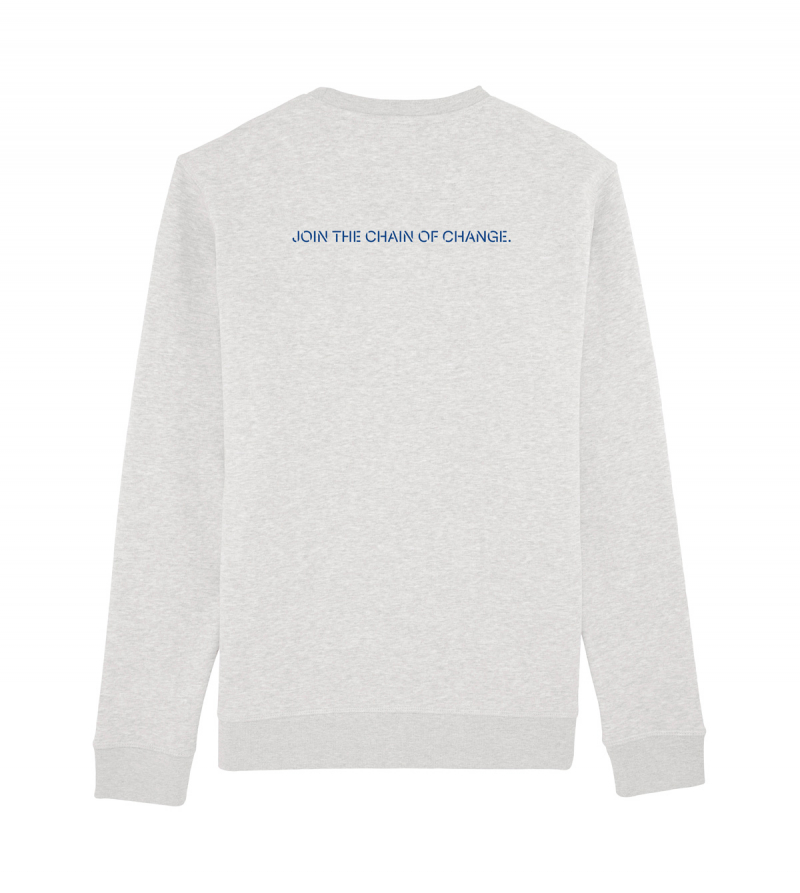 "I'm Organic" Sweatshirt. ash grey colour back