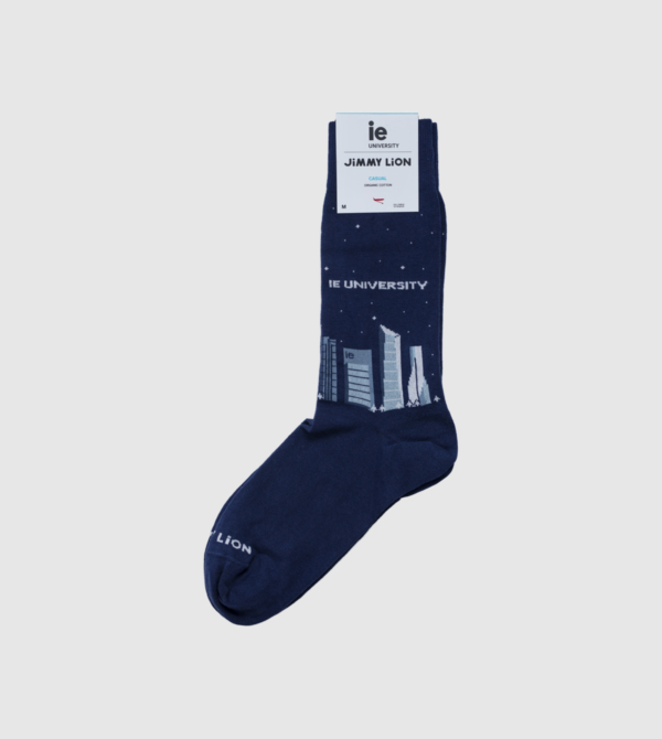 Jimmy Lion IE University Casual Socks. DARK BLUE colour front