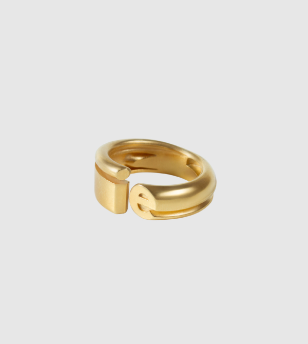 Graduation Revolve IE Ring. Mettalic Gold 9K colour front