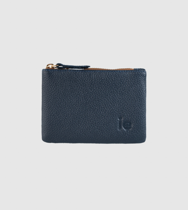 Coin Wallet Leather IEU. Madras Blue colour front