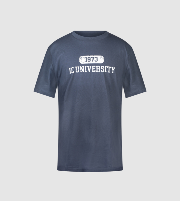 EST. 1973  IEU T-Shirt  . Indian Ink Grey colour front