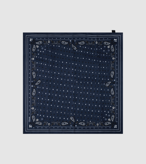 Pasley Cotton Bandana IEU . Navy colour front