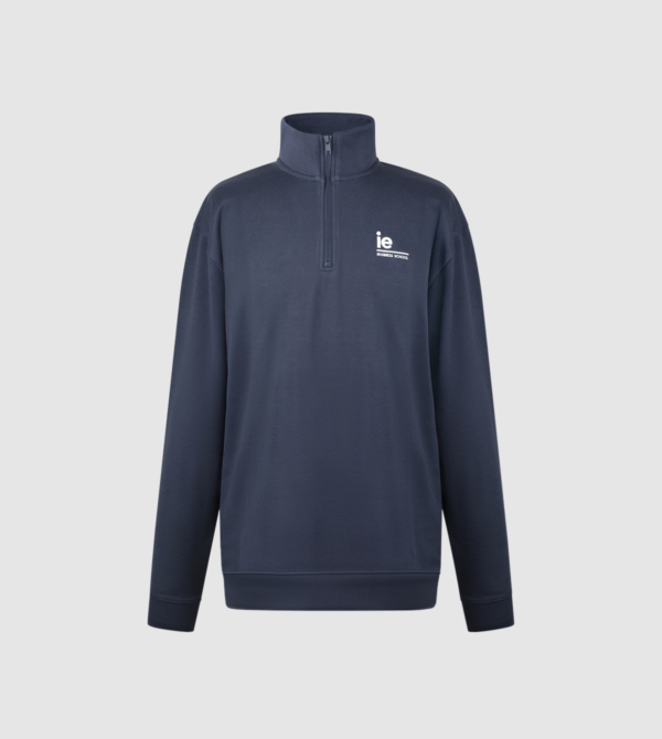 IE Business School Sweatshirt Half Zip. French Navy colour front