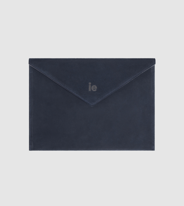 Suede Laptop Sleeve IE. Navy colour front