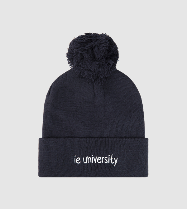 IEU Kids Beanie Hat. Navy colour front