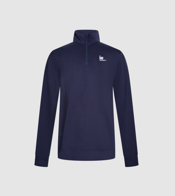 IE University Sweatshirt Half Zip. French Navy colour front