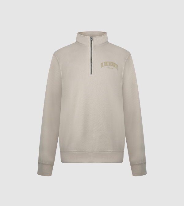 <b>Sudadera con media cremallera en Crudo IE University</b>